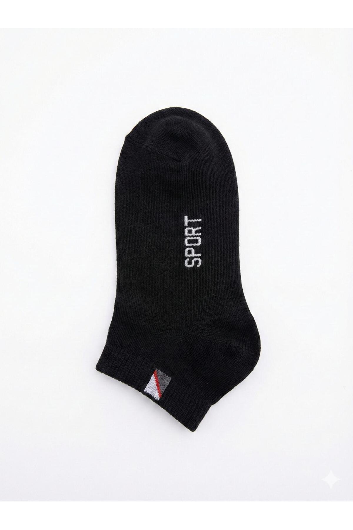 BYNDRSOCKS 7 Çift Pamuklu Siyah Erkek Spor Patik Çorap Seti Terletmez, Esnek SPORT görsel 3