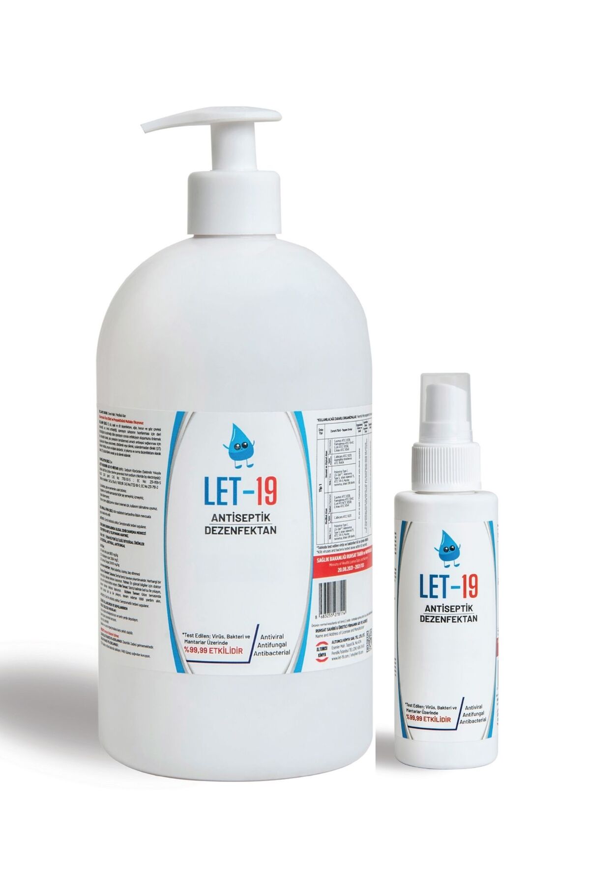 LET 19 Hipokloröz El & Yüz & Cilt Alkolsüz Dezenfektan Ve Antiseptik 1 Litre Pompa 100ml Sprey - Fiyatı, Yorumları