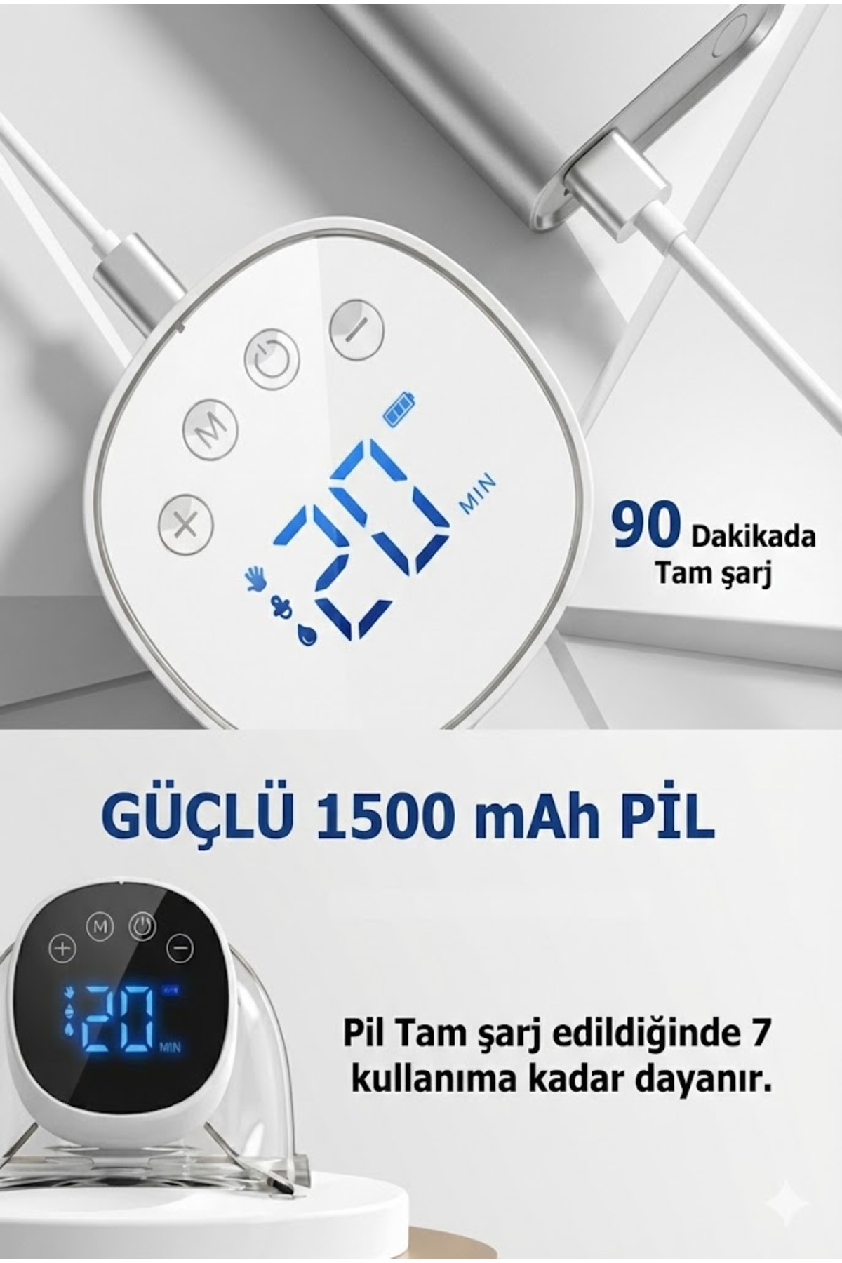 Babyhope My-376 Şarjlı Giyilebilir Elektrikli Göğüs Pompası Sessiz Ve Elleri Serbest Kullanım 2 Adet fotoğrafı 7 (önizleme)