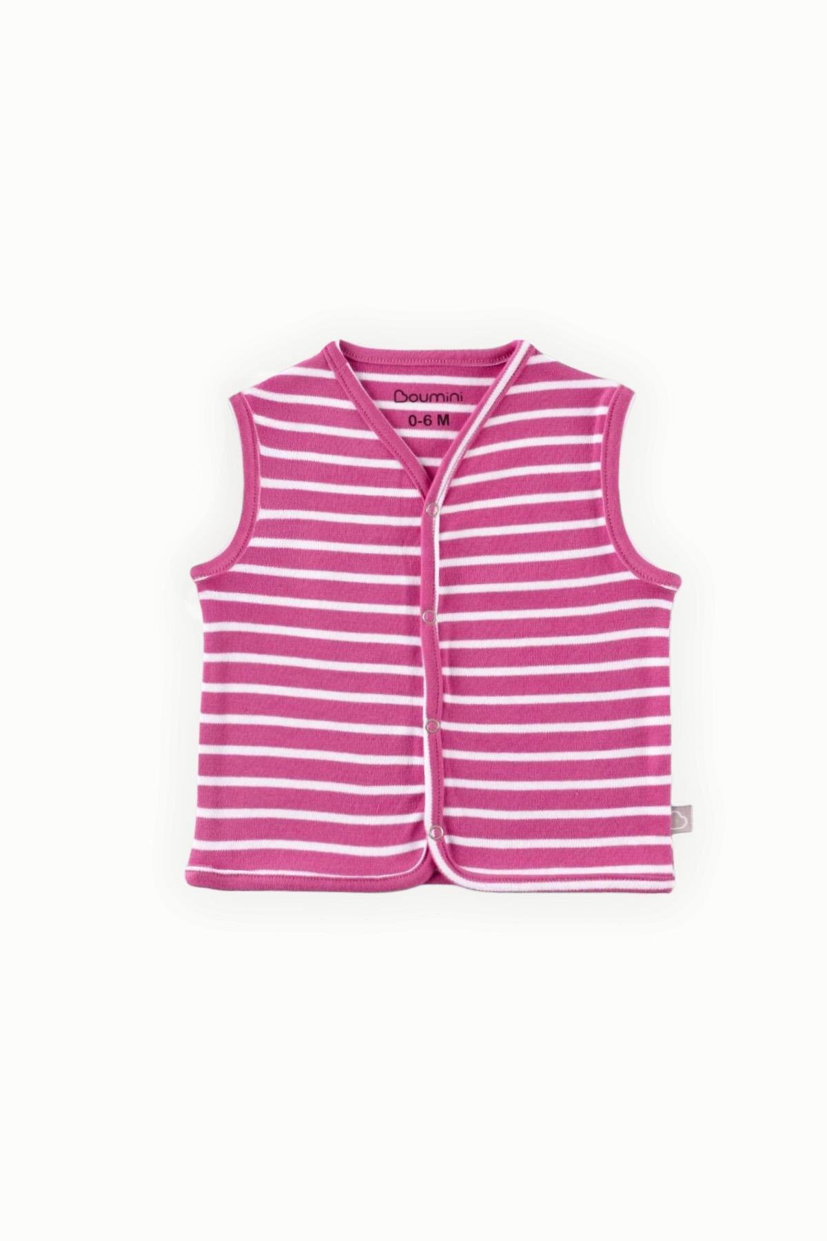 Boumini Bebek Yelek Çift Taraflı Fuşya Çizgili fotoğrafı 2 (önizleme)
