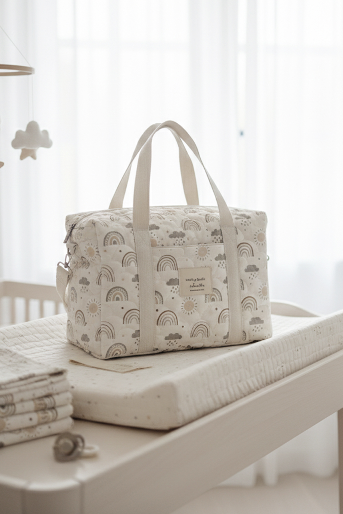 Mother Baby Care Bag Quilted Waterproof Stroller Organizer Organizer Stroller Bag