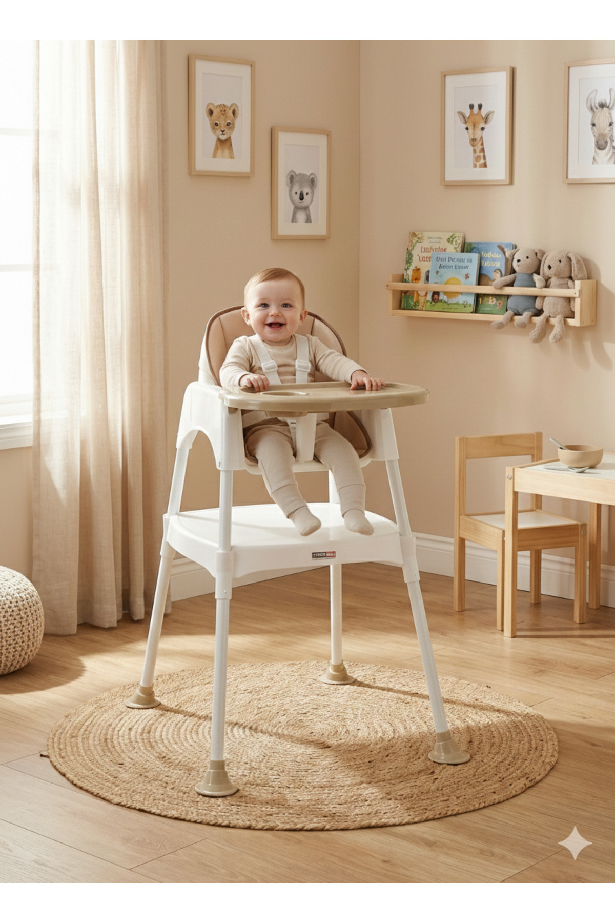 Tommybaby 3 in 1 Çalışma Masalı ve Pedli Mama Sandalyesi