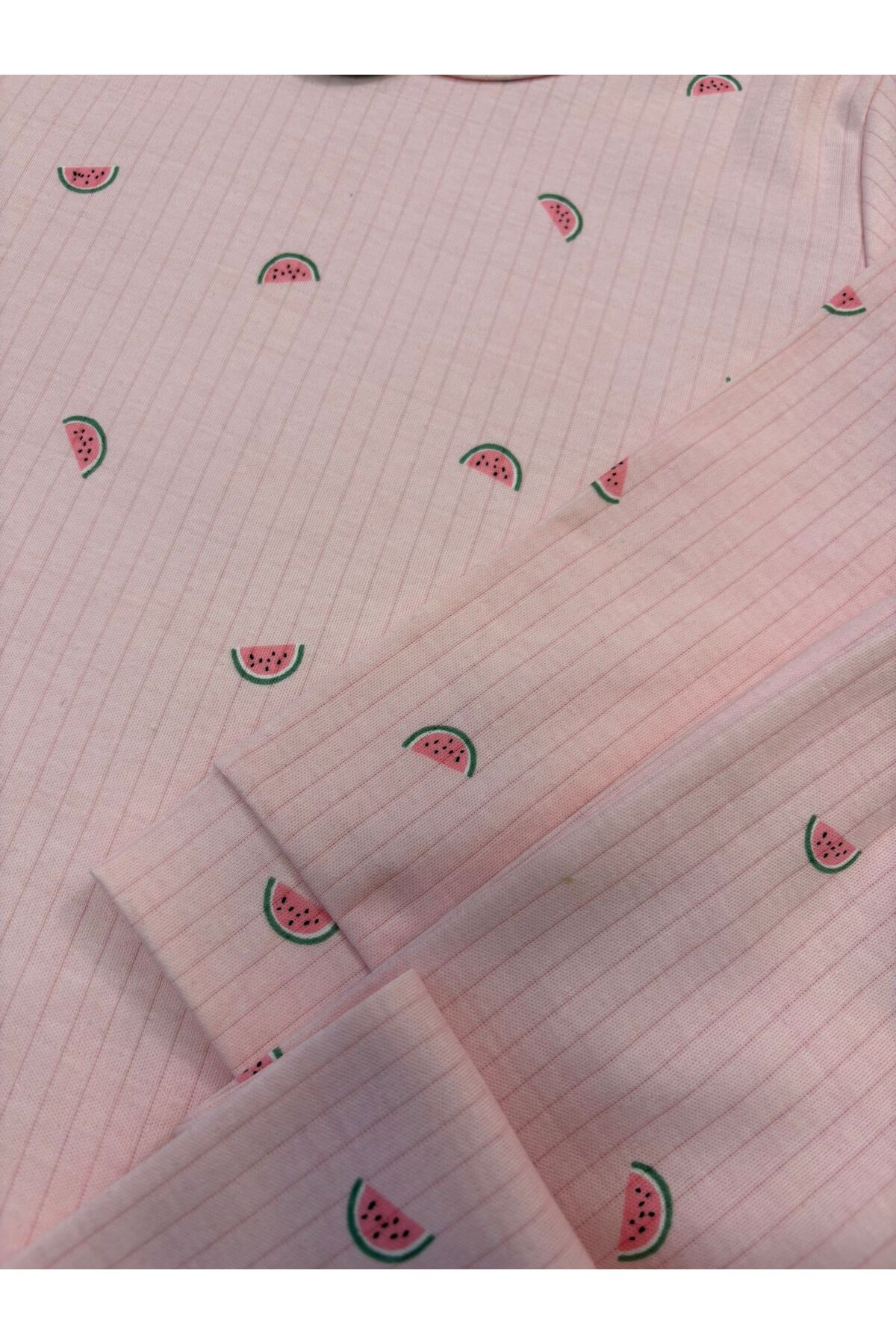 mışıl mışıl kids Pembe Karpuz Desenli Kız Çocuk Pamuklu Pijama Takımı fotoğrafı 3 (önizleme)