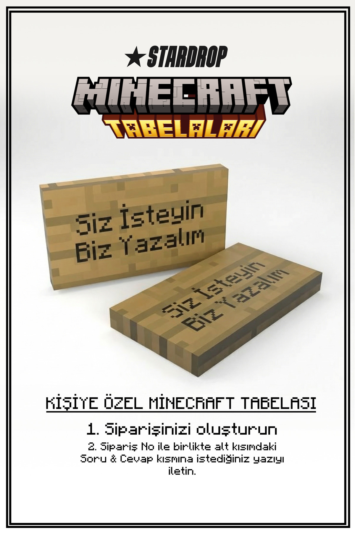 Kişiye Özel Minecraft Tabelası: Kanvas Tablo