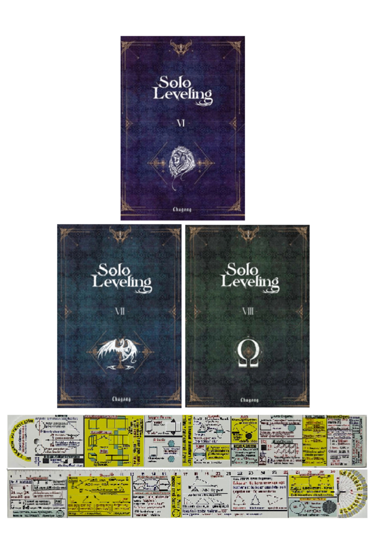leluu776本セット Komik Şeyler Solo Leveling 6-7-8. Ciltler Roman Seti + Özel Cetvel