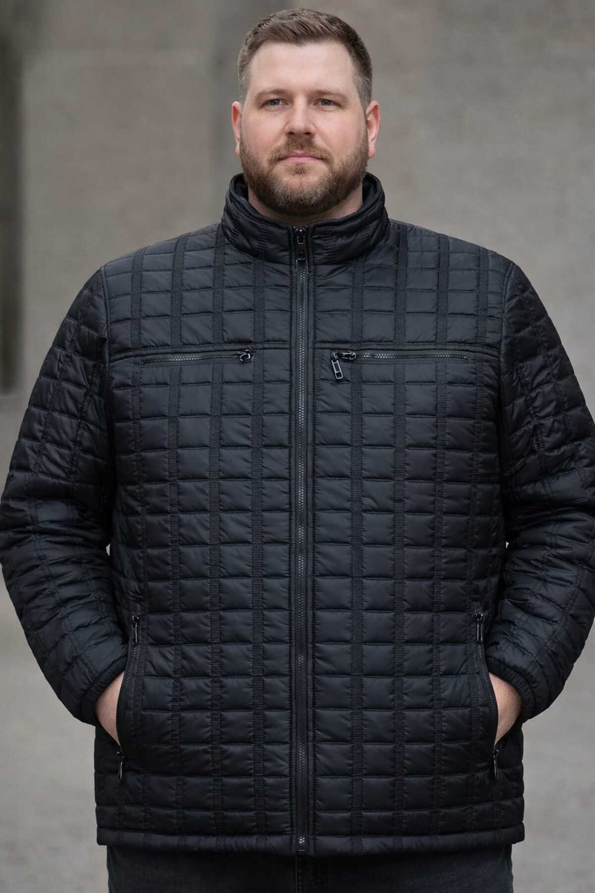 OKER Büyük Beden Erkek Kapitone Mont,kaban 4,5,6,7,8XL. görsel 6