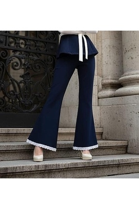 LEF COLLECTİON LADY KADIN İSPANYOL PAÇA DANTEL DETAYLI PANTALON