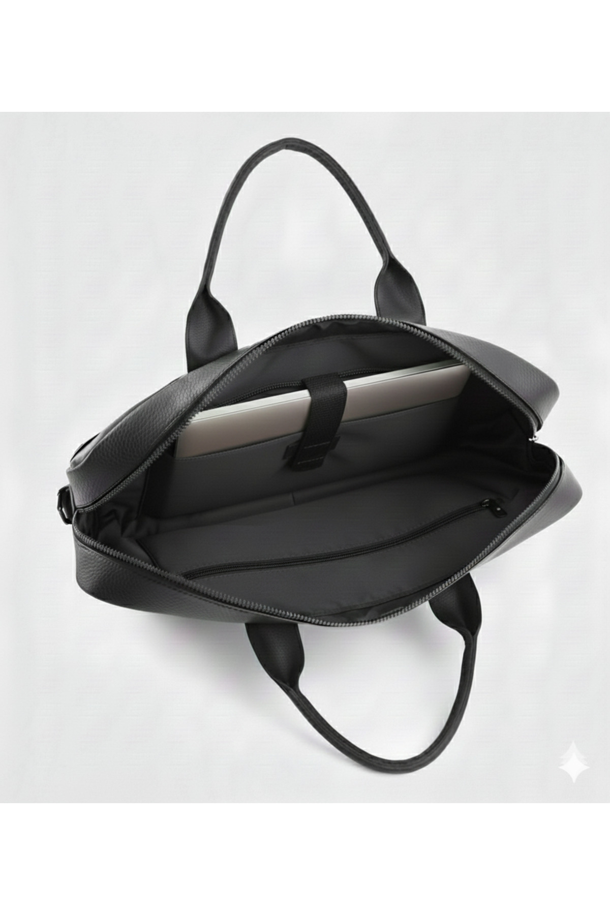 DoğanClub Metal  Erkek Siyah Dosya Evrak Bilgisayar Çantası 6 Bölmeli Laptop Ve Evrak Çantası - Görsel 4