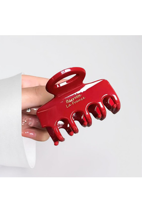 Xui Trend Marka Model (ysho) Asetat Kemik Toka / Kırmızı Mandal Toka Orta Boy...