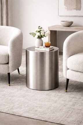 alkametal paslanmaz yan sehpa 35 cm x 55 cm