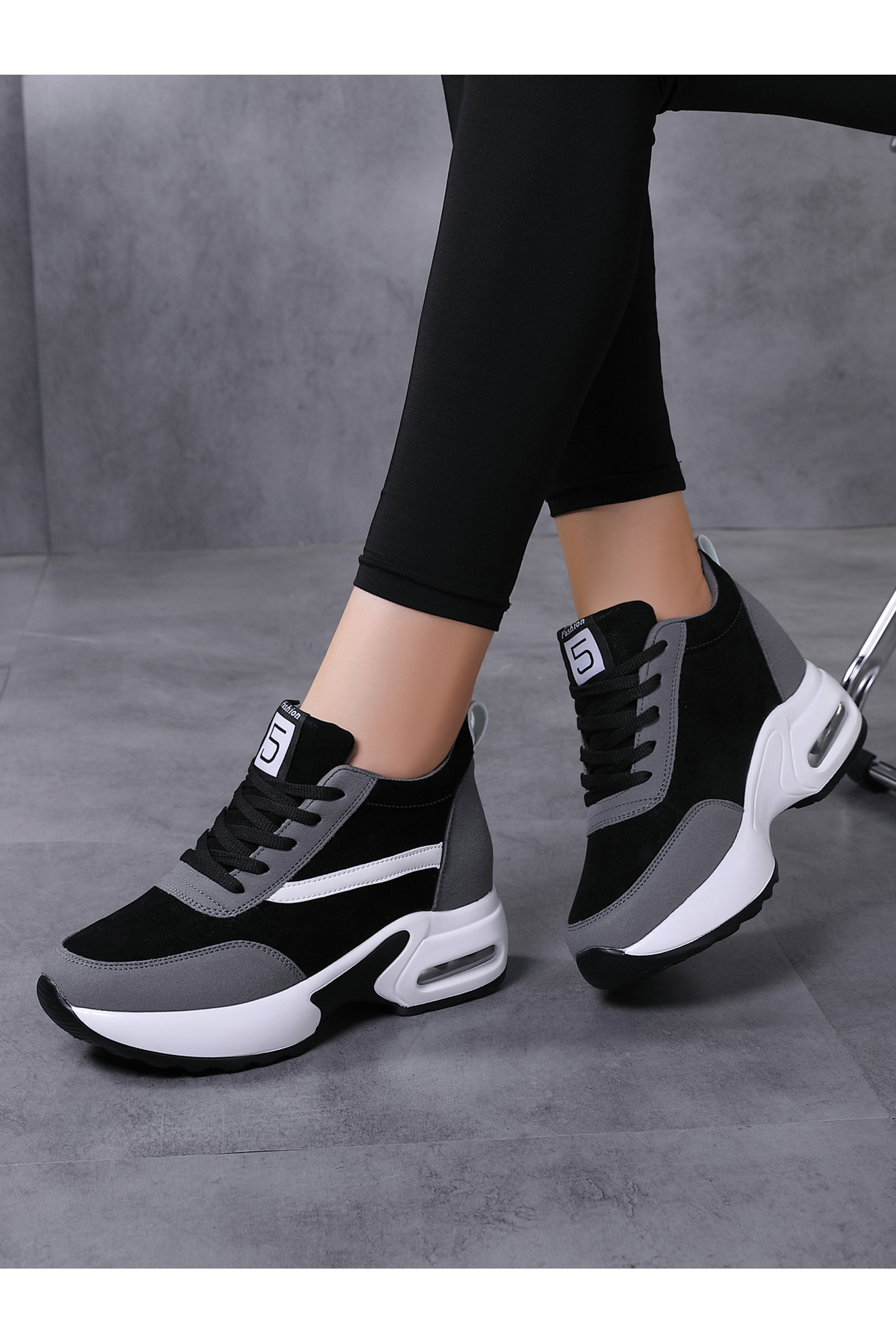 بيان حفيف رهط ayakkabı، rahat gri günlük ayakkabı
