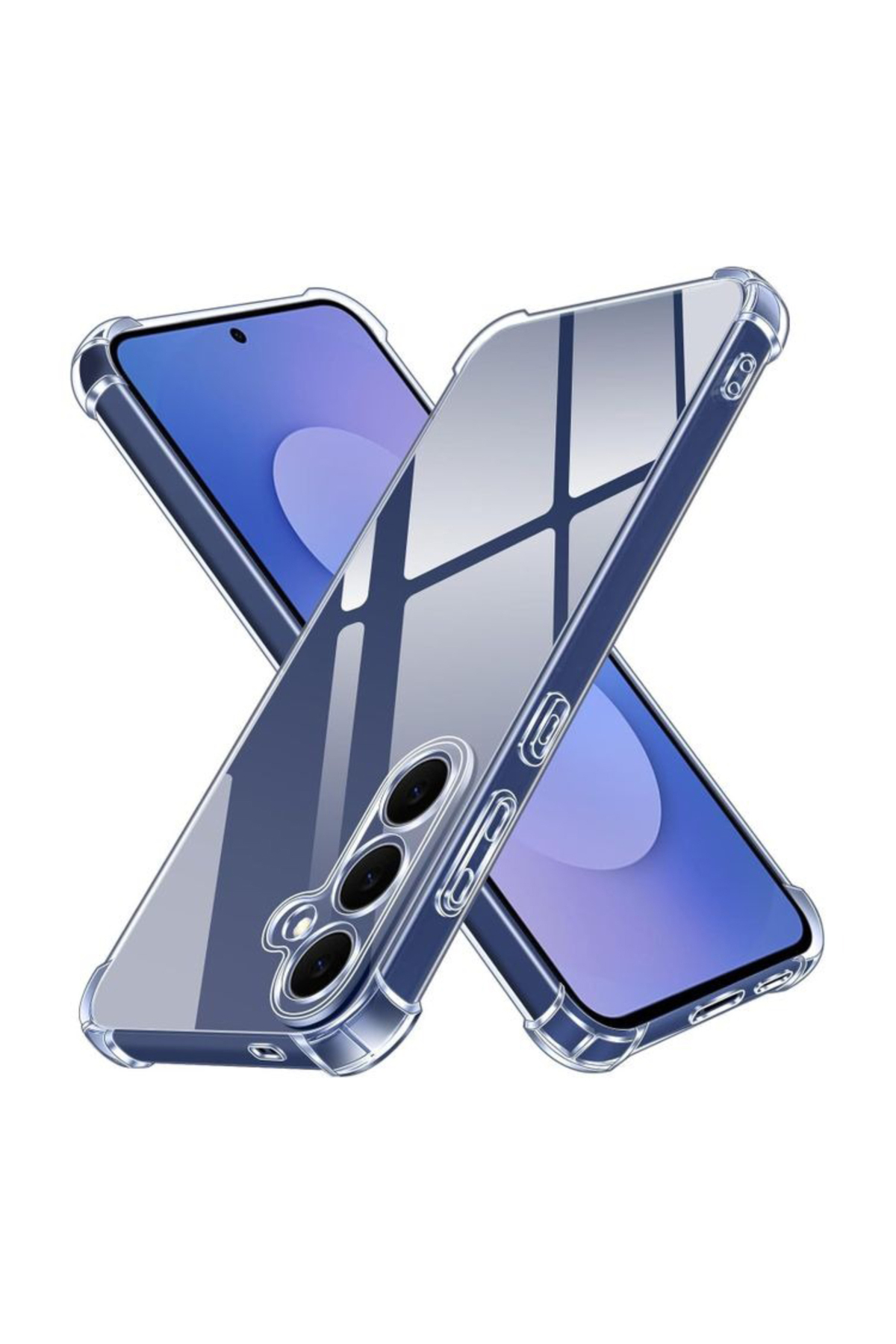Samsung Galaxy S25 FE ile Uyumlu Kamera Korumalı Airbag Antishock Köşe Korumalı Şeffaf Silikon Kılıf