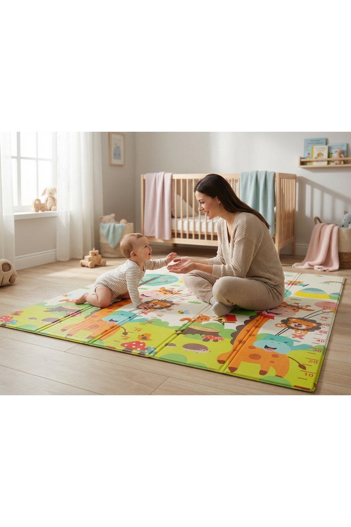 Happy Katlanabilir Çift Taraflı Premium Oyun Matı - Halısı 150x200cm fotoğrafı 2 (önizleme)