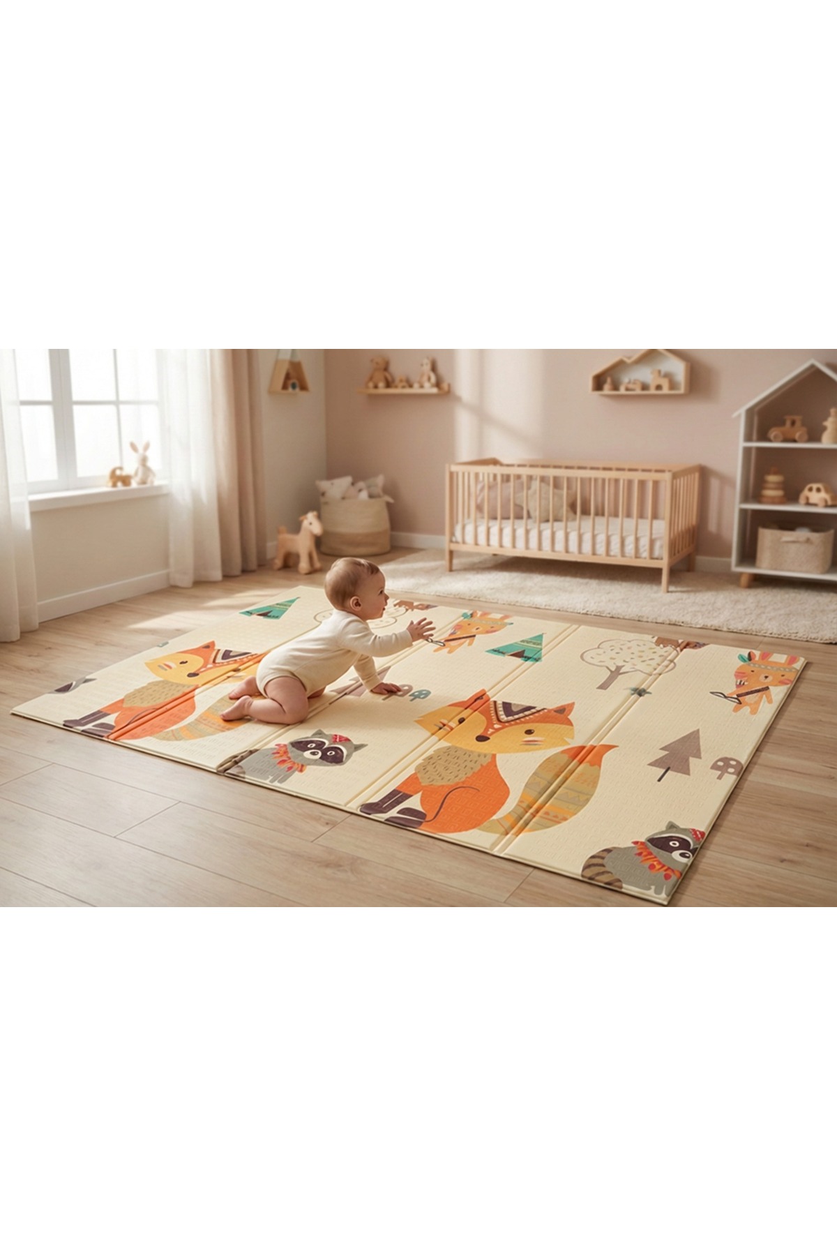 Happy Katlanabilir Çift Taraflı Premium Oyun Matı - Halısı 150x200cm fotoğrafı 2 (önizleme)