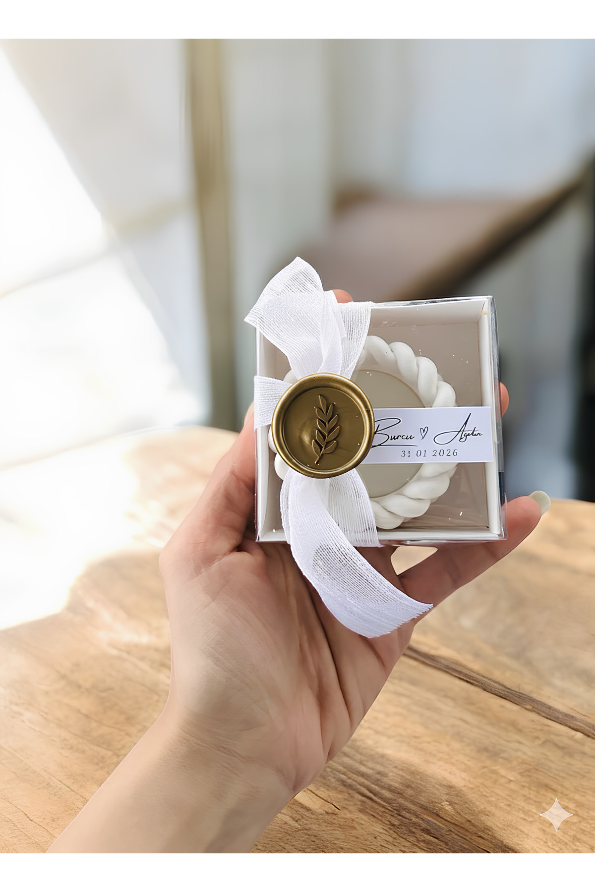 Stone Store Nişan Nikah Söz Düğün Bebek Mevlüt Doğum Günü Etiketli Mühür Süsleme Mum 10 Adet Burgu Model fotoğrafı 2 (önizleme)