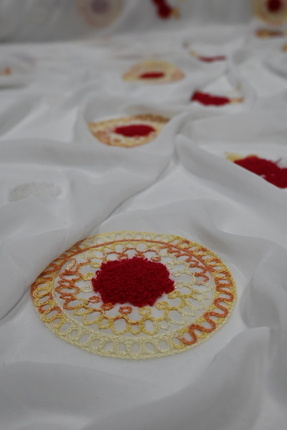 kumasfabrik İŞLEMELİ ŞİFON KUMAŞ EN ; 150 CM