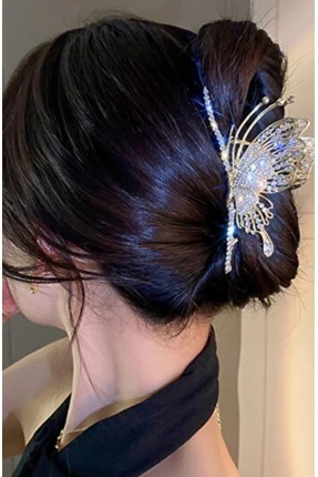 Medtoka Metal ve zirkon taşlı kelebek model mandal toka✨️