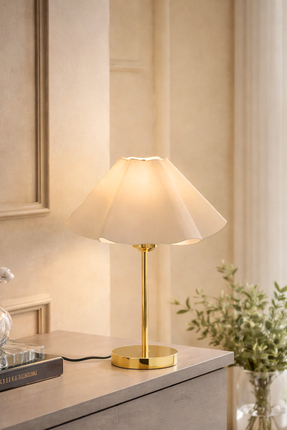 HOMİNG Viora Modern Abajur Ekru Kumaş