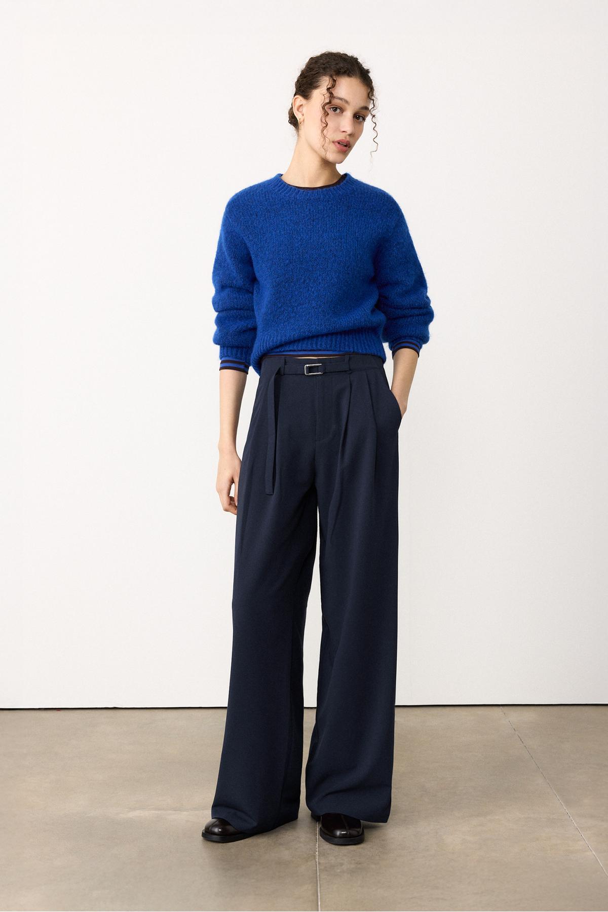 Stradivarius  Tokalı detaylı geniş paça pantolon - Görsel 2