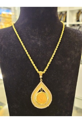 imitasyon dünyası 22 Ayar Altın Kaplama Zirkon Taşlı Çeyrekli Hasır Damla Kol...