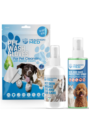 HEALTHON MED Evcil Hayvan Bakım Seti – Temizleme Kesesi (10 Adet)+Deri,Kulak,...