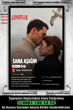 Tasarım Depom Kişiye Özel Çerçeve Görünümlü Mdf 'Loveflix' Tablo