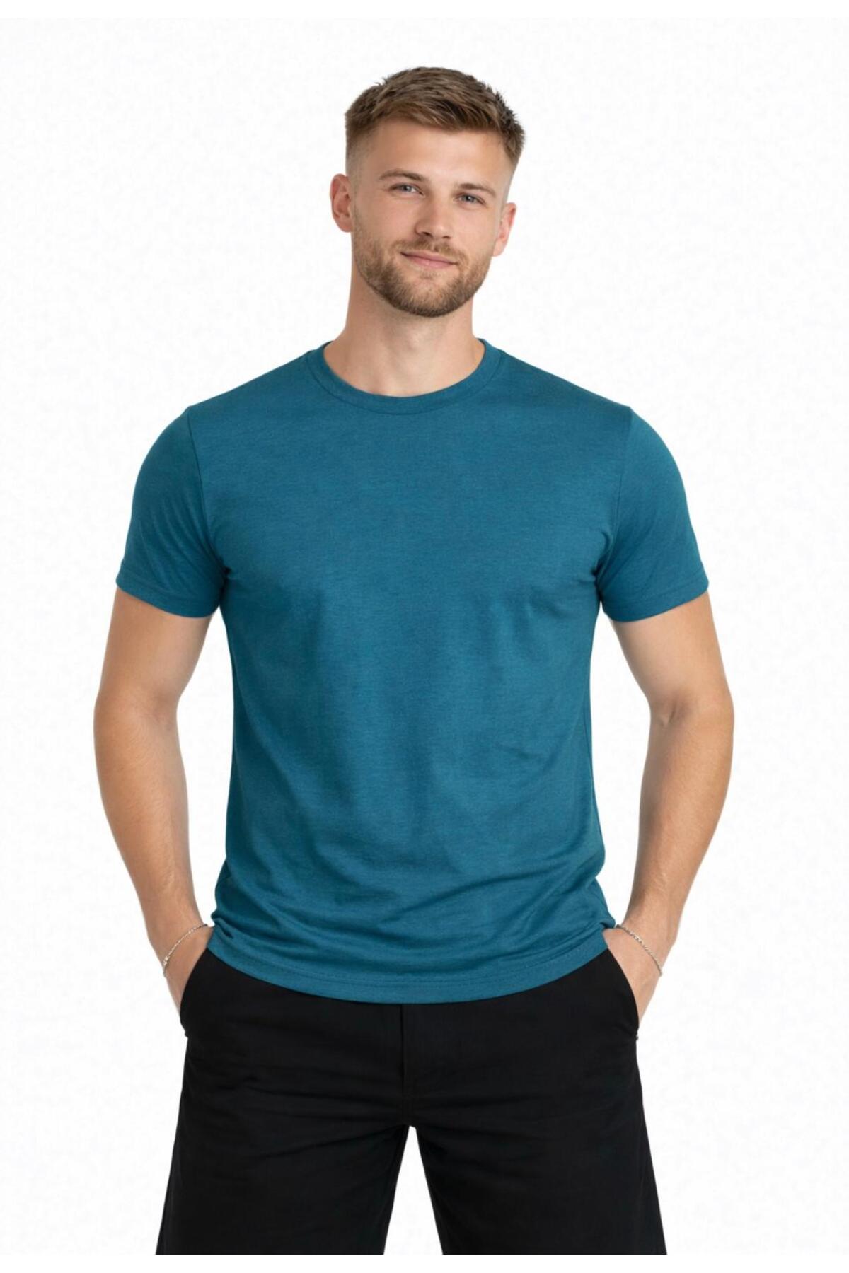 Men's Petroleum Short Sleeve T-shirt-d405