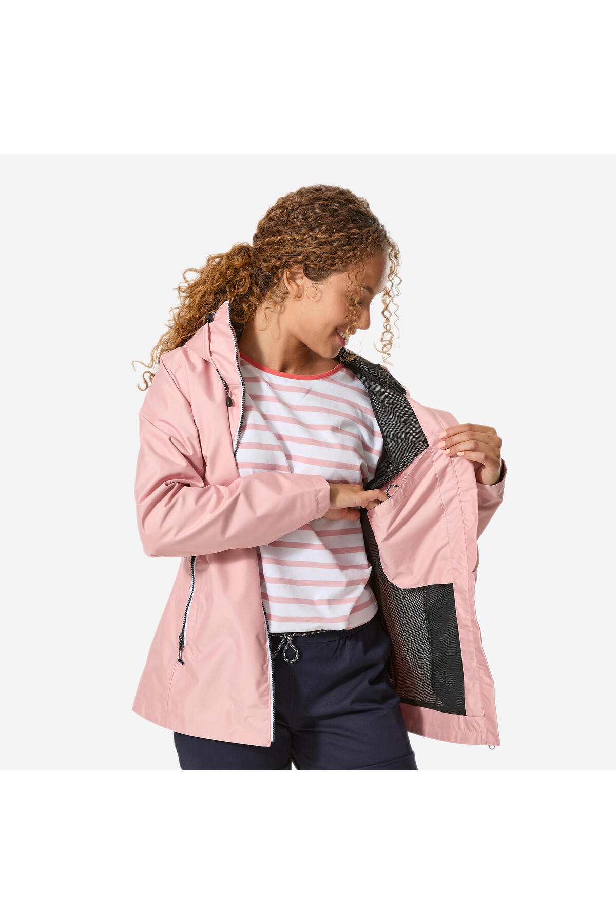 Decathlon Kadın Rüzgar Kesen Yelkenli Yağmurluğu - Pembe - 100 görsel 6