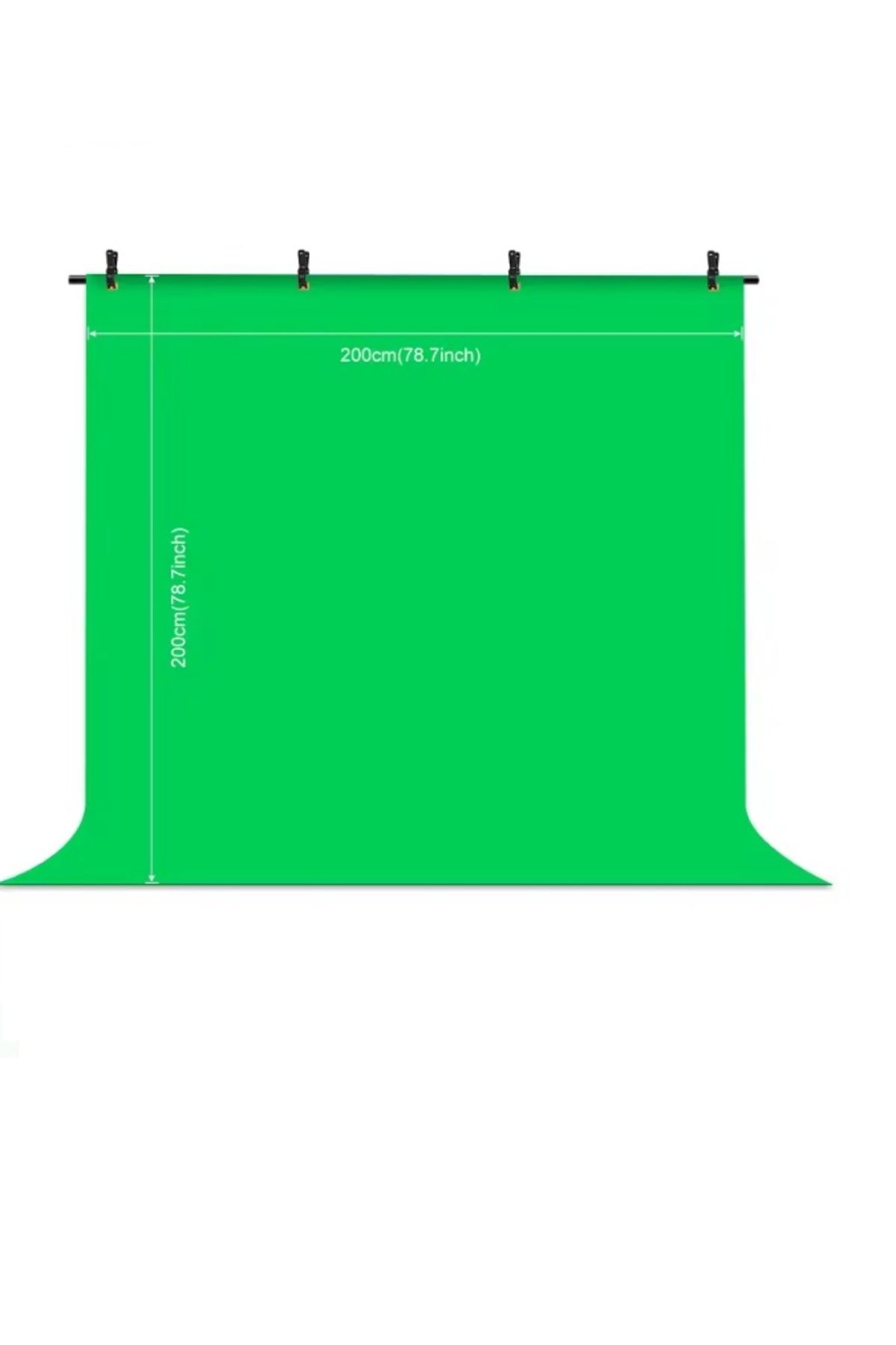 2x2m chromakey, green screen ,greenbox yeşil fon Kiti T Braket Standı + 5 adet Klipsler