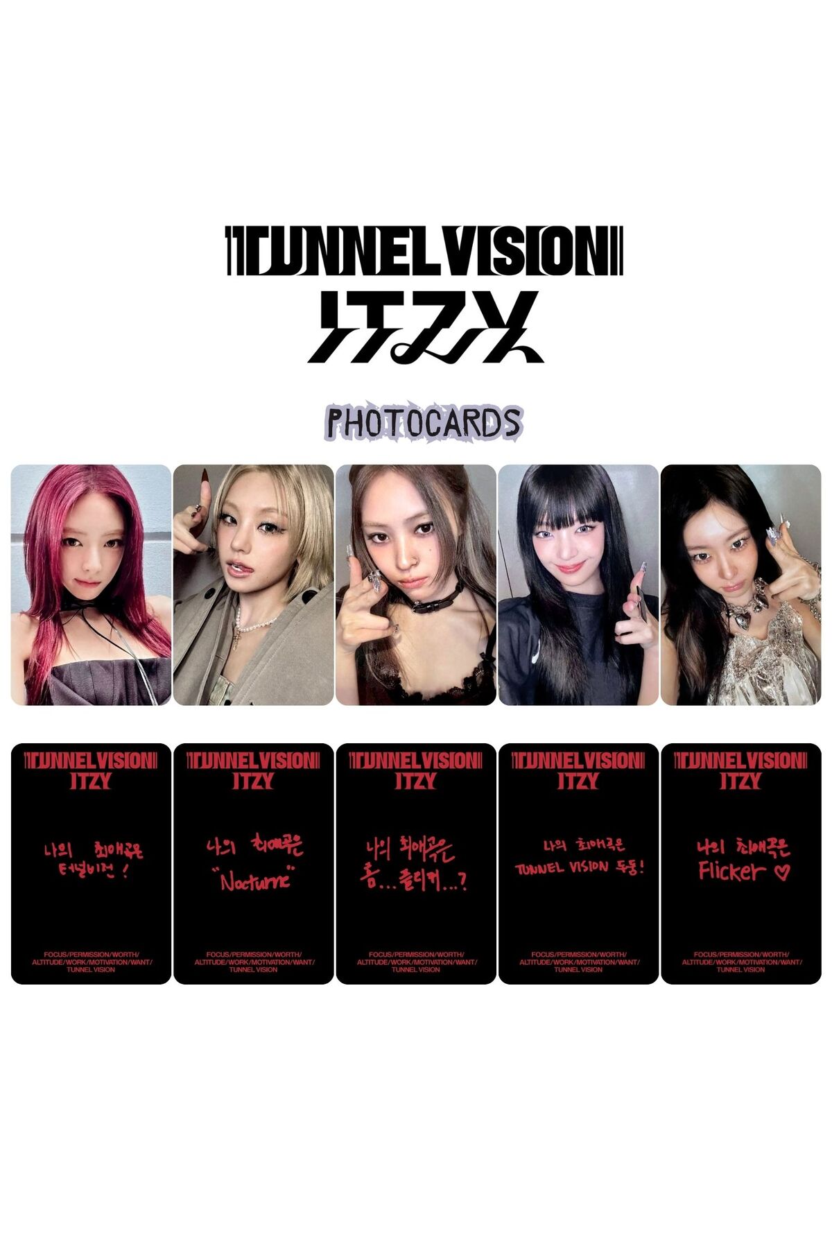 Kpop Dünyasi ITZY '' Tunnel Vision '' Photocards Set Photobook B