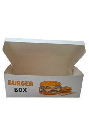 BURGER BOX Hamburger Kutusu Baskılı 100 Adet Büyük Boy