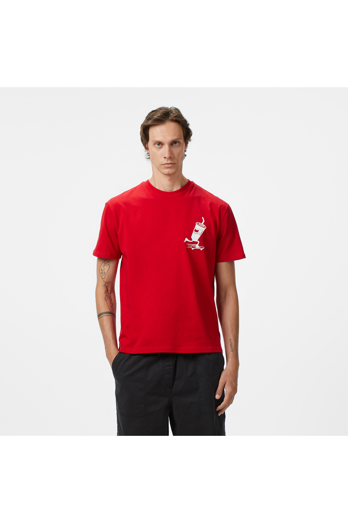 تامی هیلفیگر تی‌شرت قرمز مردانه طرح لوگو به عقب