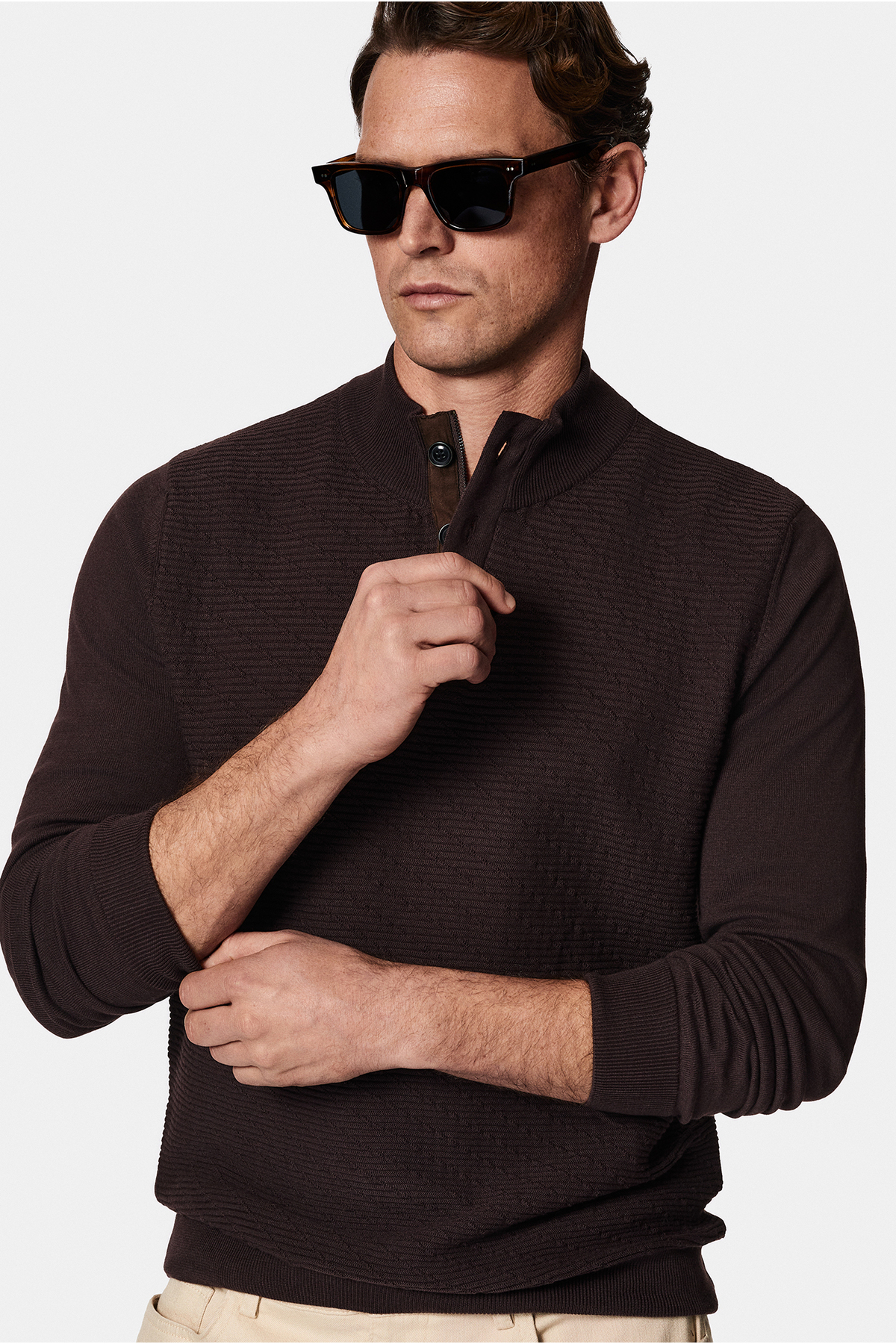 کیگیلی ژاکت بافتنی پشمی طرح‌دار یقه اسکی معمولی سایز متوسط