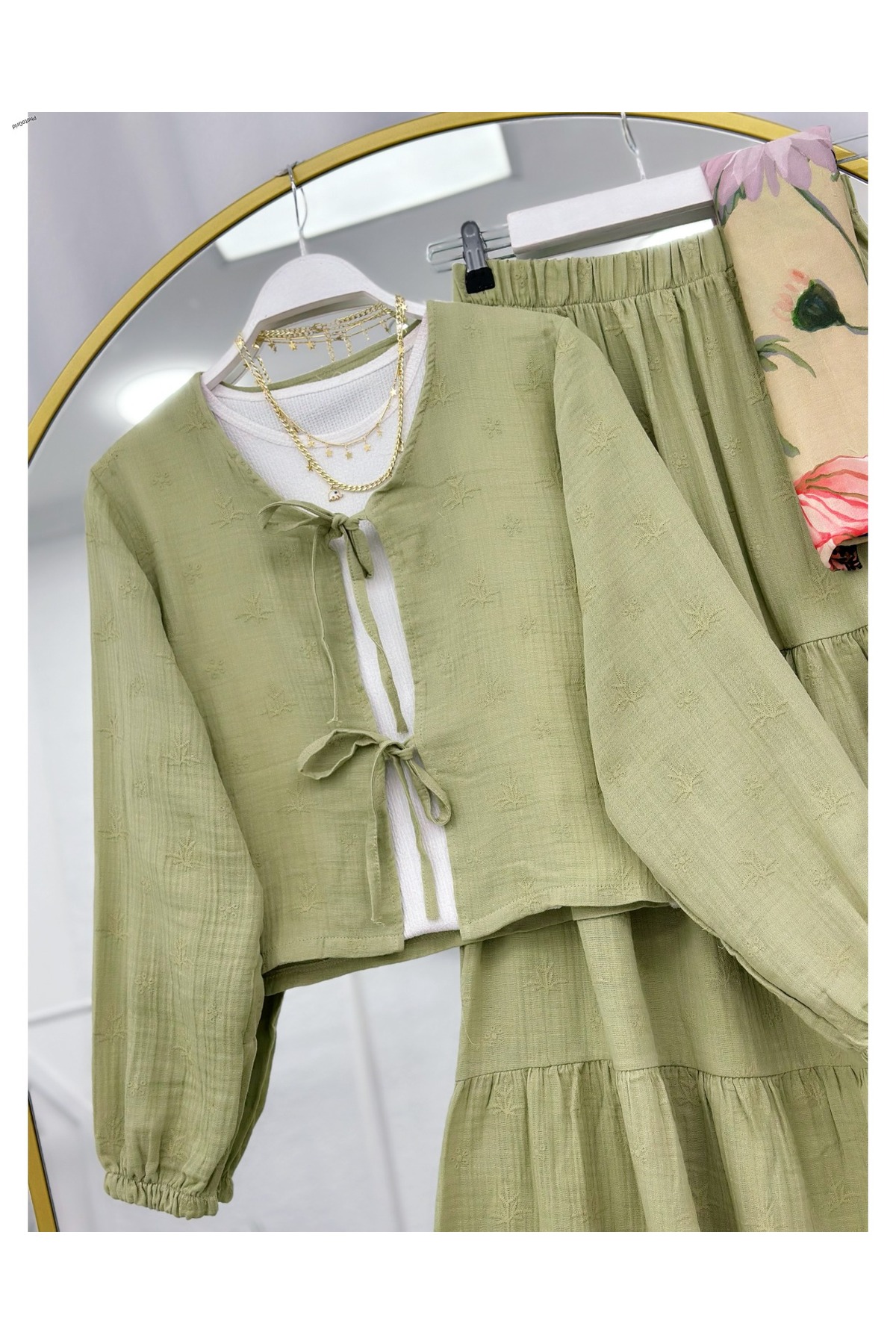 YEDİLALE  Gülbahar Etekli Ceketli Yazlık Ikili Takım [astarsız, Içlik, Şal Hariç] - Görsel 2