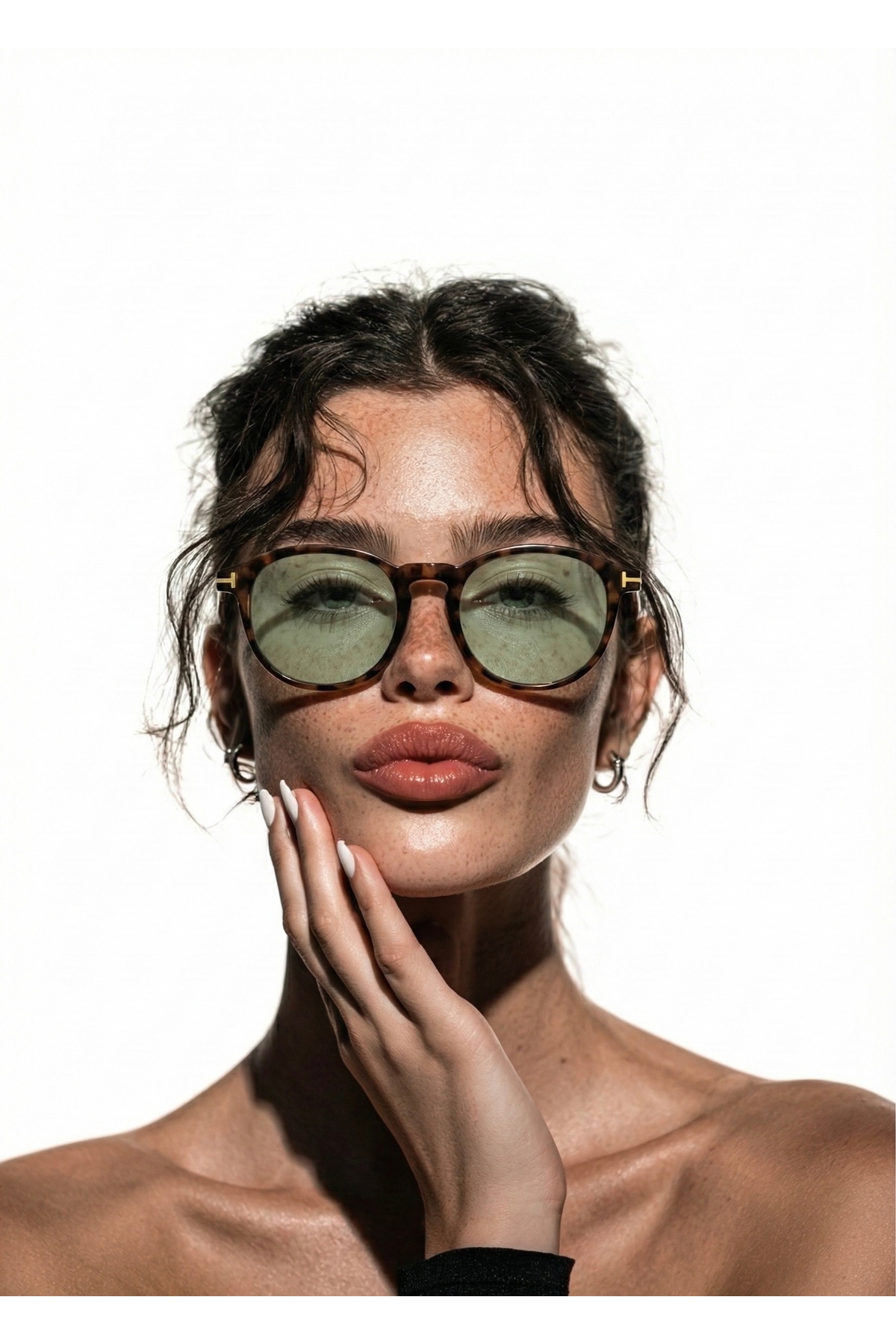 RAWEN EYEWEAR Tom Oval Leopar Yeşil cam Yeni Sezon Unisex Model 50 Ekartman