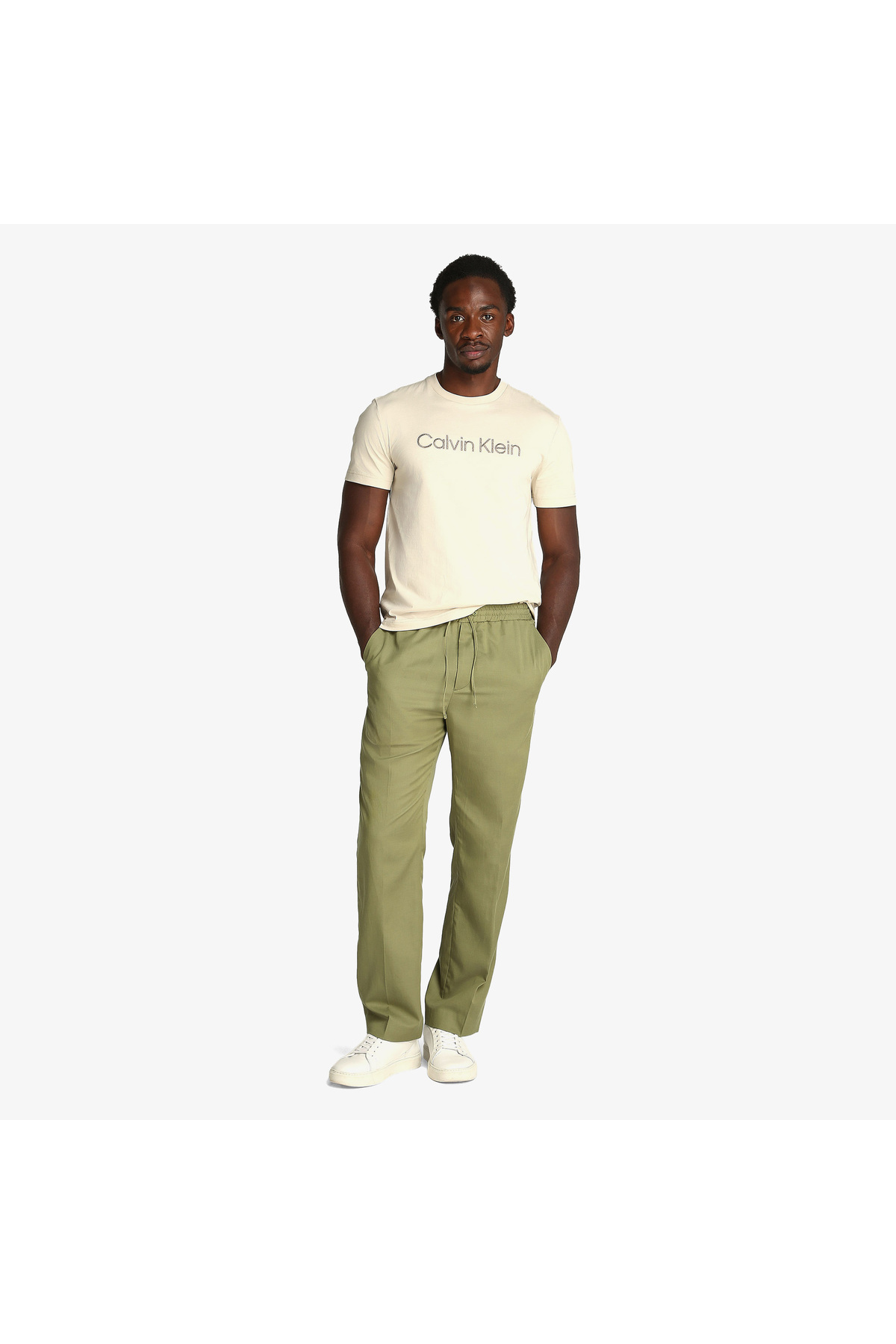 کلوین کلاین شلوار سبز مردانه کتان نخی Jogger