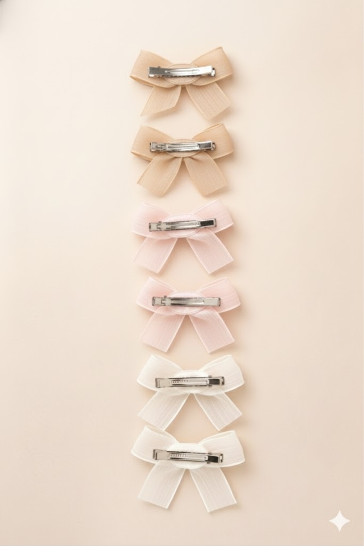 Laria Çok Renkli 6'lı Kurdele Fiyonk Klips Toka Set fotoğrafı 2 (önizleme)