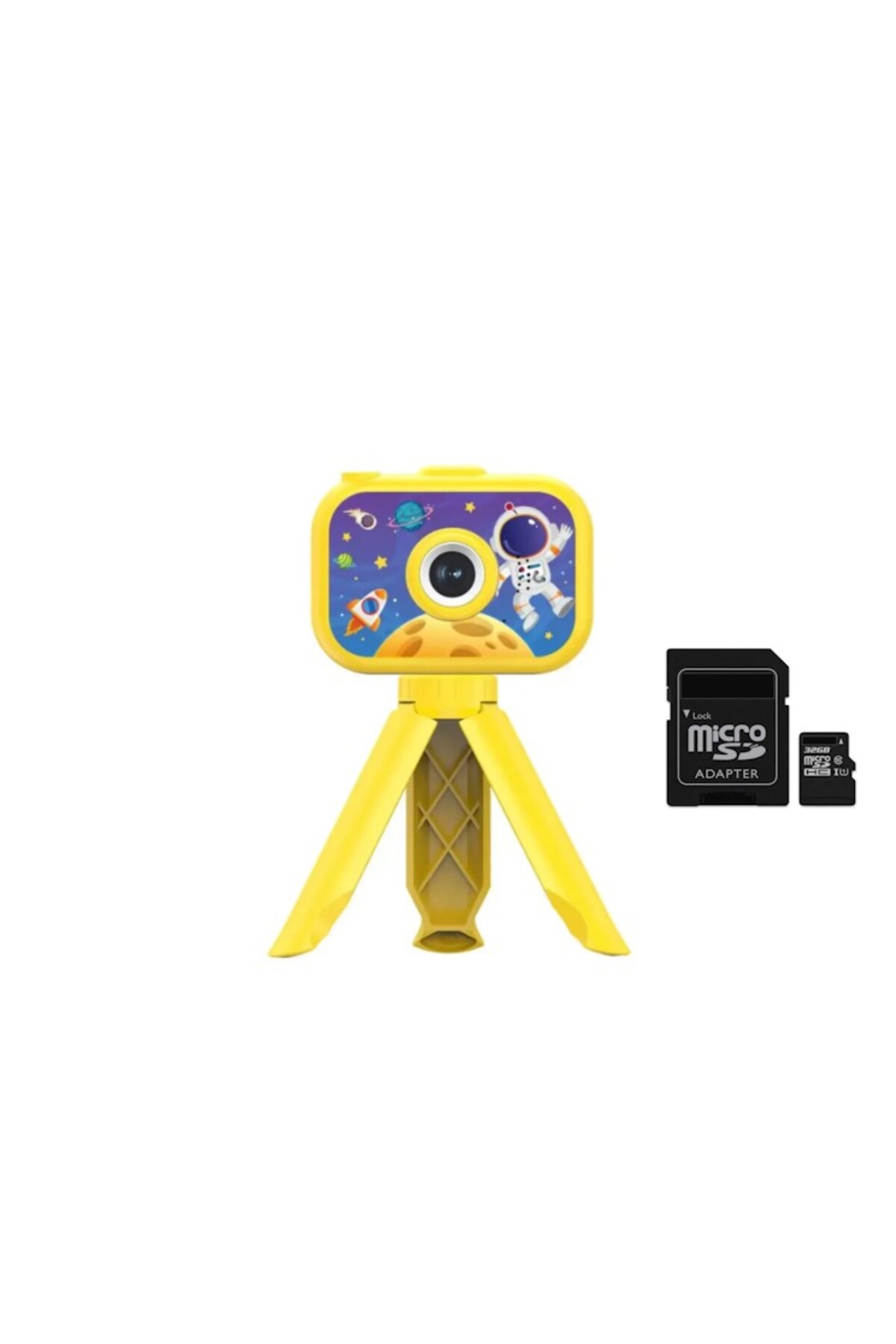 AteşTech 1080P HD Çocuk Tripod Kamerası – Tripodlu, Eğitici Oyunlu Mini Fotoğraf Makinesi + 32GB Hafıza Kartı