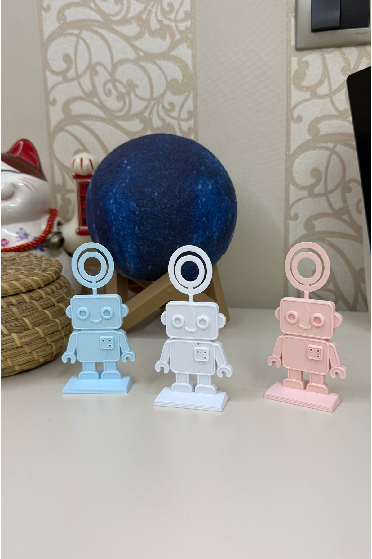 hobier 3 Adet Pembe, Mavi, Beyaz Fotoğraf Standı, Not Tutucu, Anı, Bebek Odası, Çocuk Odası fotoğrafı 6 (önizleme)