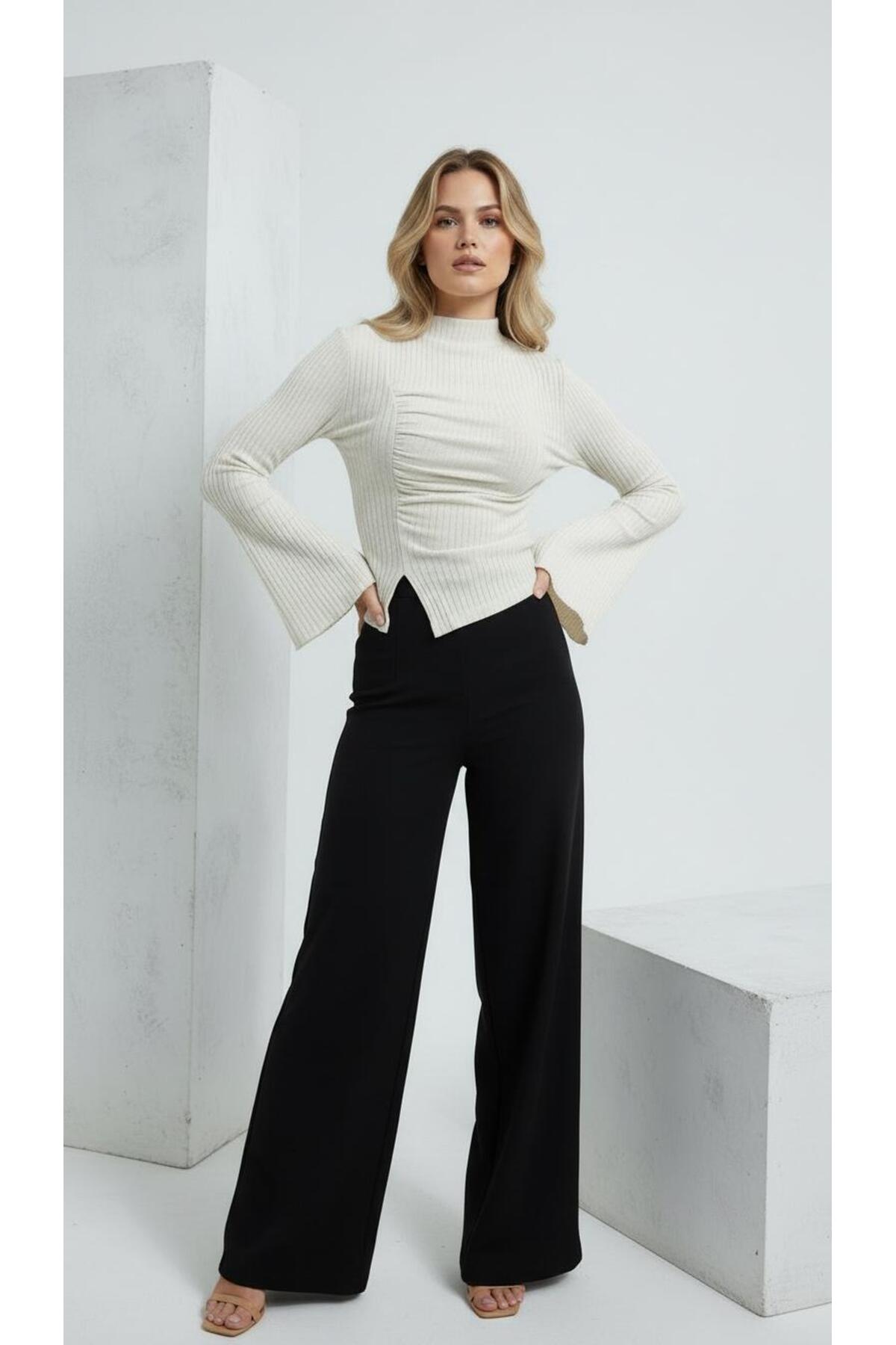 peri tower  YENİ SEZON Kadın Fitilli Büzgü Detaylı Bluz 13 - Görsel 4