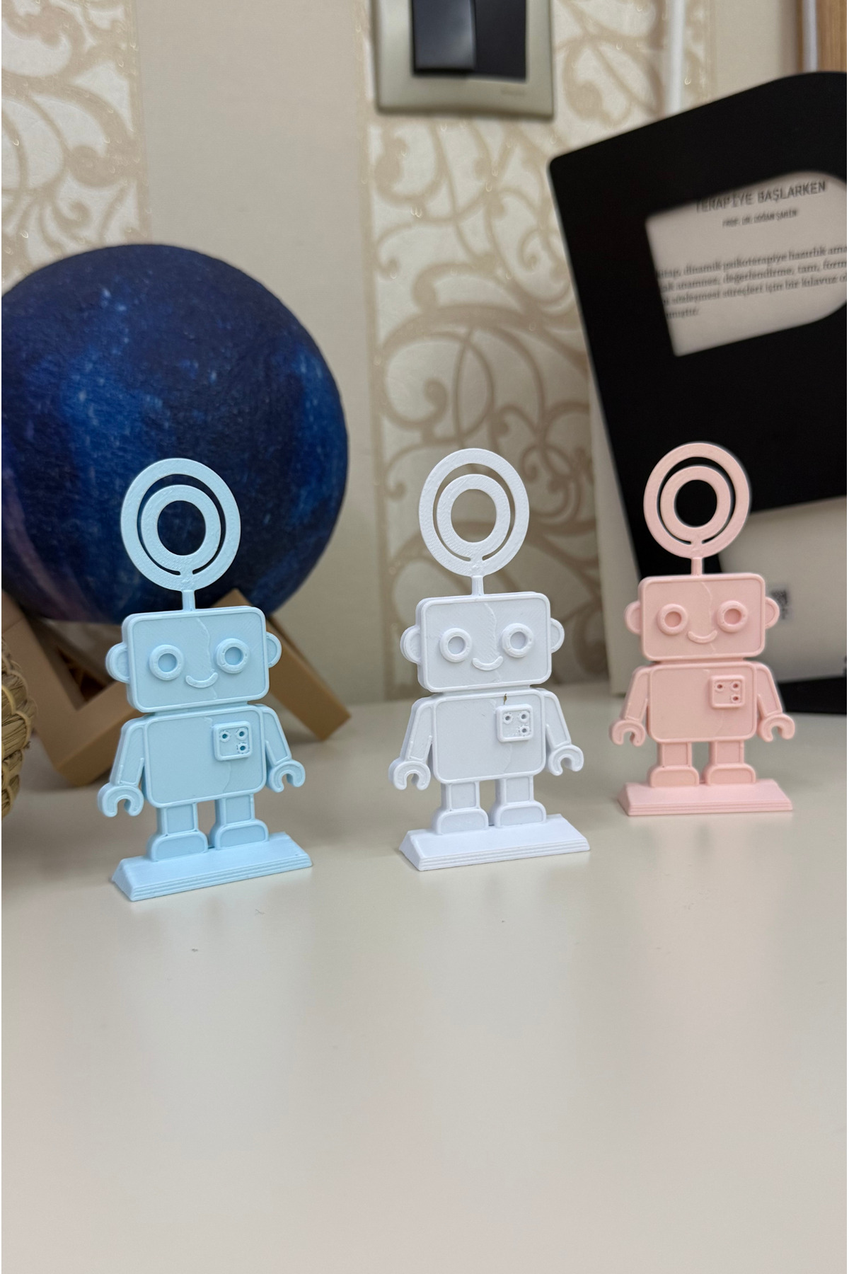 hobier 3 Adet Pembe, Mavi, Beyaz Fotoğraf Standı, Not Tutucu, Anı, Bebek Odası, Çocuk Odası fotoğrafı 4 (önizleme)