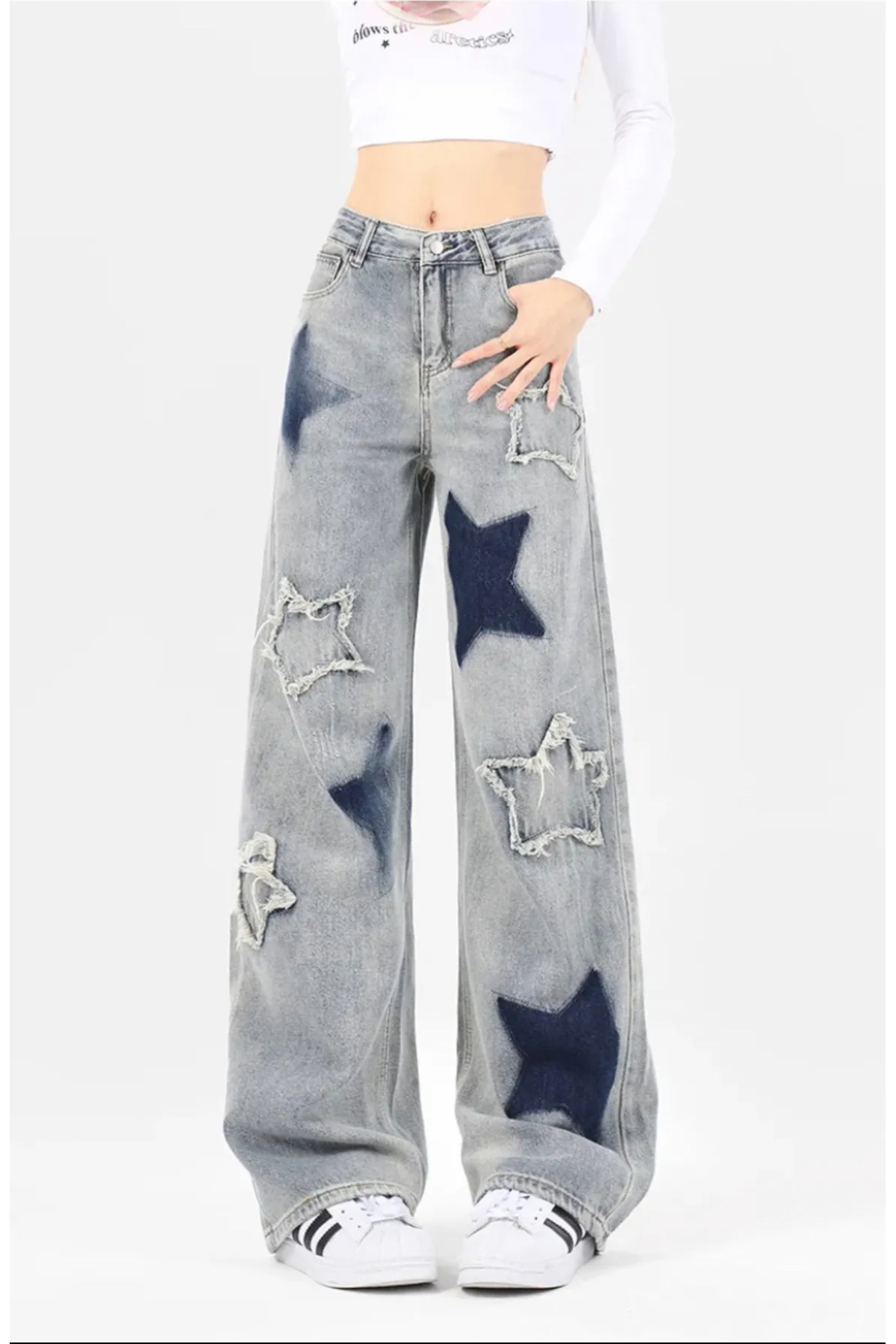 AYLFARWEAR  Yıldızlı Retro Tarz Pantolon Recycled Pocket Star Jean