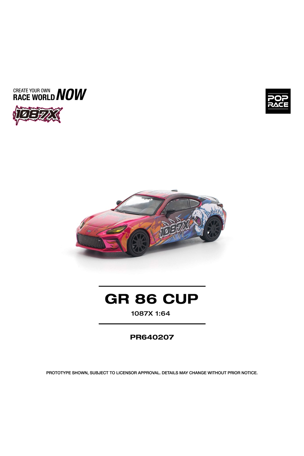 pop race 1 Pop Race Toyota GR86 Cup 1087X Livery 1:64 Diecast