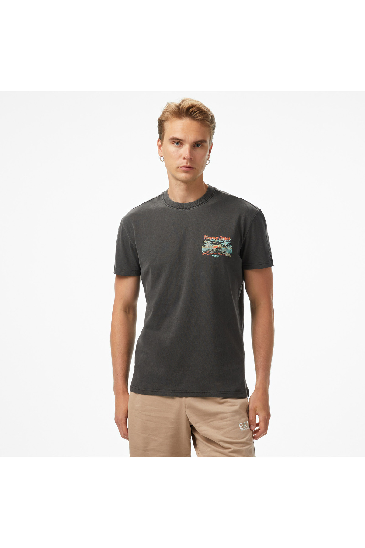 تامی هیلفیگر تی‌شرت مردانه خاکستری تامی جینز مدل Cabana معمولی