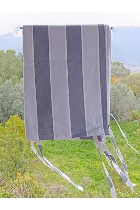 SHY TEKSTİL Lüks 1.Sınıf Su Geçirmez Antrasit Gri Balkon Perdesi Üst Kornişli...