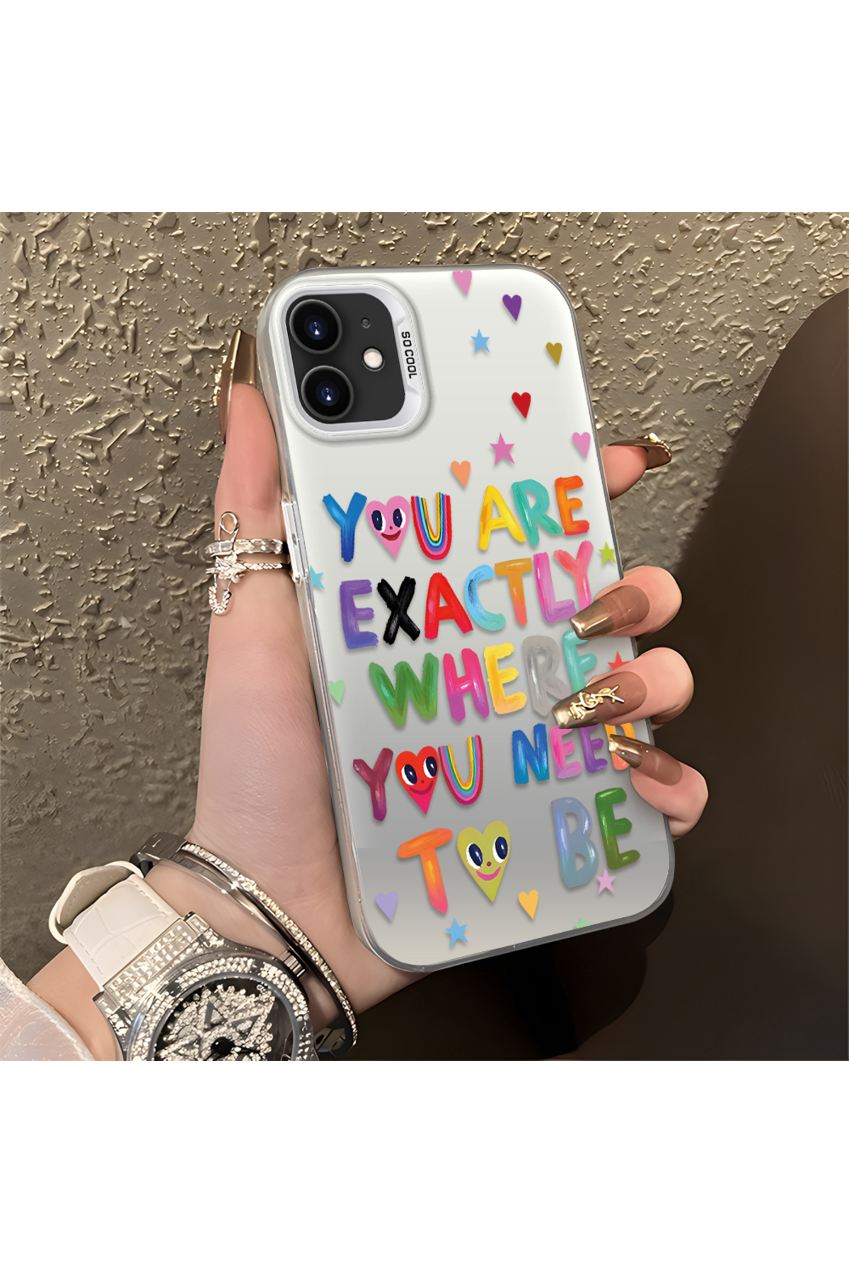 iPhone 11 Compatible Matte Glossy Surface Impact Protection Colorful Silver Case Graffiti