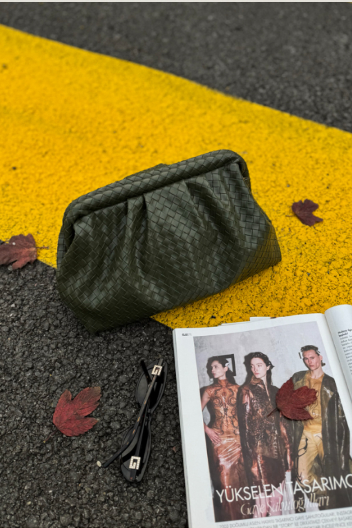 as aminel Örgü Desen Clutch Çanta görsel 3