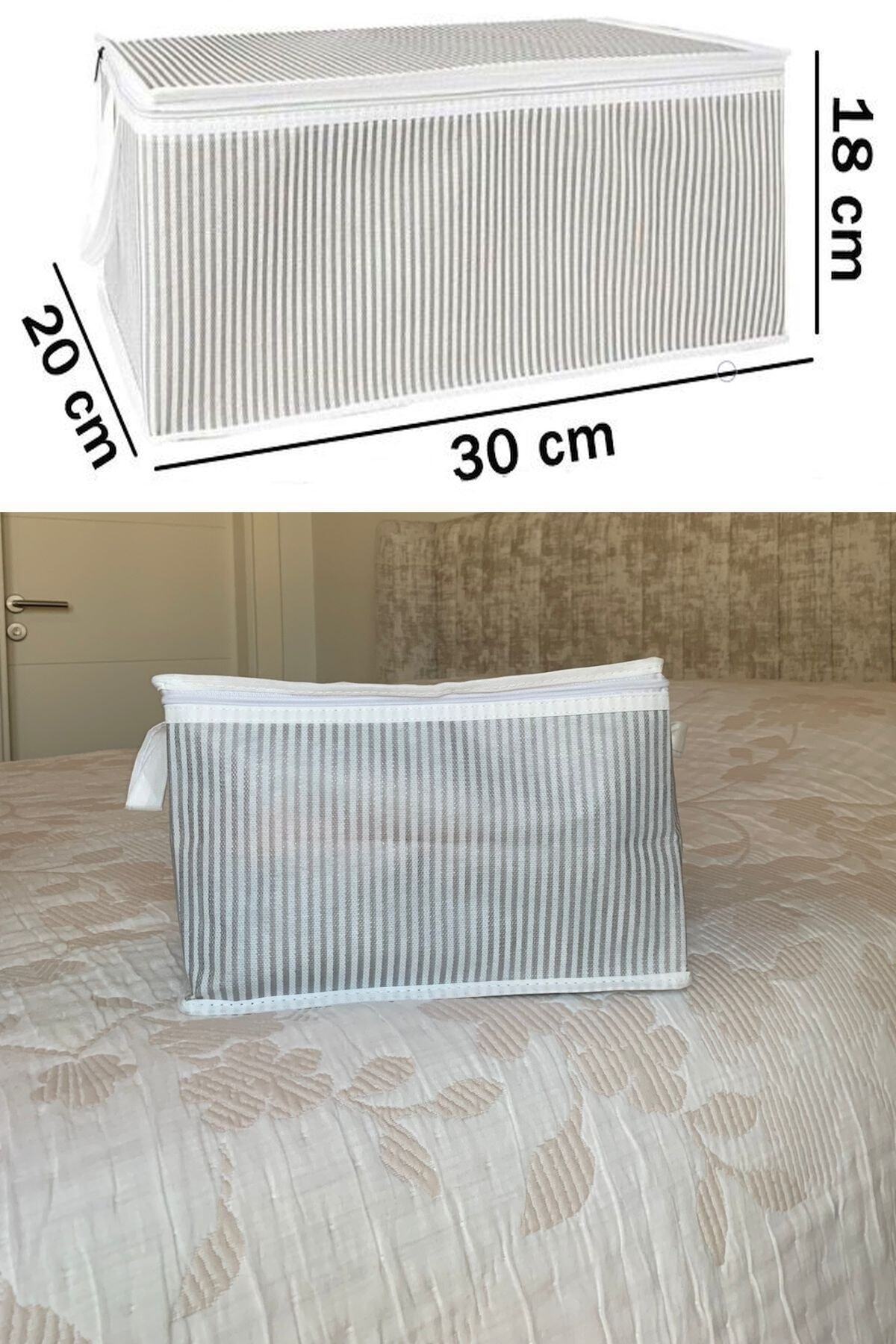 Mikasso 3 Adet Çorap Havlu Iç Çamaşırı Sütyen Düzenleyici Mini Hurç 30x20x18 Cm - Tela - 5 - 30 x 20 - Beyaz fotoğrafı 3 (önizleme)