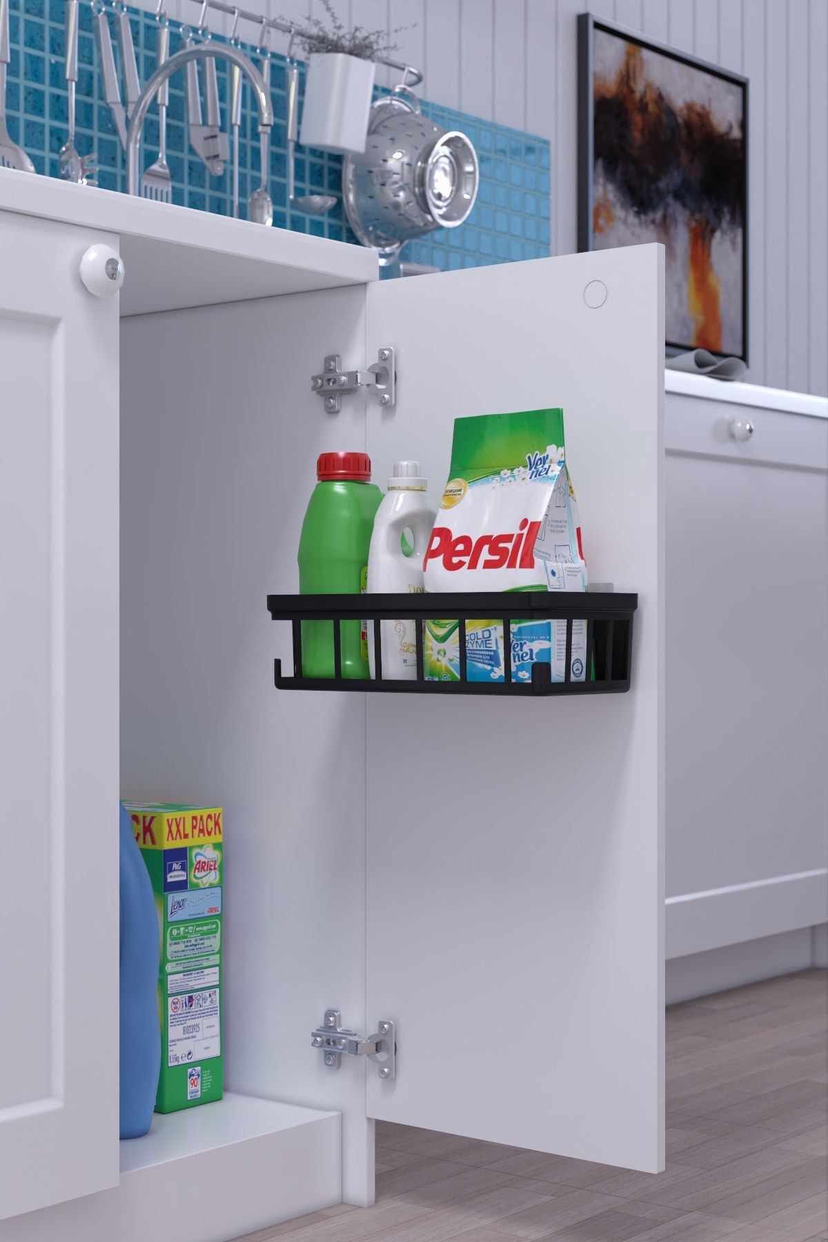 Mikasso 2 Adet Oslo Banyo Düzenleyici Deterjanlık Sabunluk 2'li Yapışkanlı Evye Altı Düzenleyici Organizer fotoğrafı 6 (önizleme)