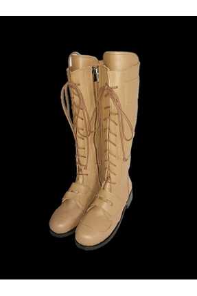 MaisonStanbul Roosevelt Deri Fermuarlı Bağcıklı Çizme